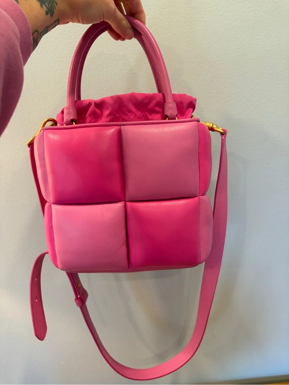 kate spade Bright Pink Woven-Block Crossbody Bag